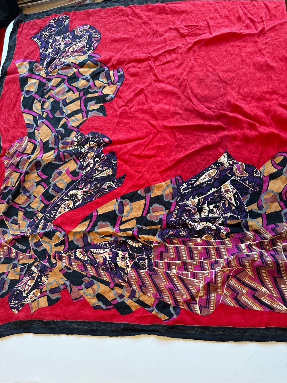 Women's Red Patterned scarf